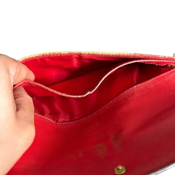 Coach Red Saffiano Leather Envelope Wallet - Picture 5 of 6